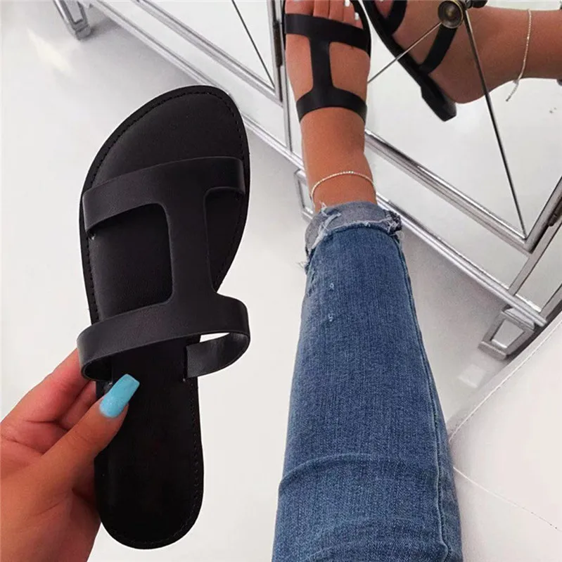 

3 Colors Woman Flat Ladies Slipper Wholesales Summer Fashion Womens Roman Style Slippers