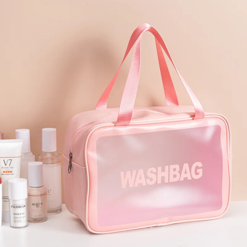 

2020 new design large capacity portable female travel waterproof clear makeup bag