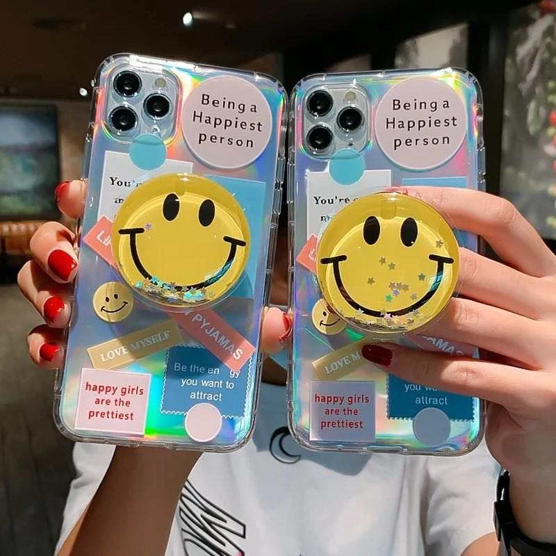 

happy smile face socket phone case for iphone 11 12 pro max