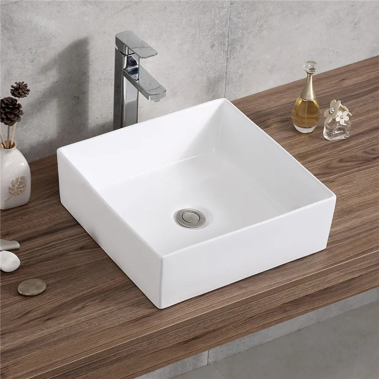 Chaozhou factory price europe design graphic design school mall ceramic apartment square counter top wash basin art sinks