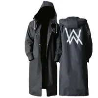 

Stylish EVA Rainwear Black Adult Raincoat Alan Walker Pattern Outdoor Men's Long Poncho