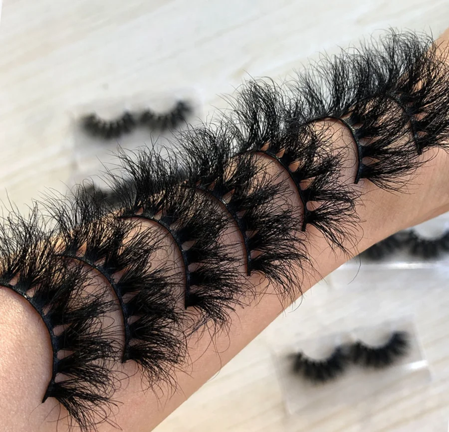 

Own Brand Eyelashes Custom Box Cotton Band 3D Mink Eye Lashes Wholesale Cruelty Free Mink Hand Made 100% Real Mink Fur Soft Band, Natural black