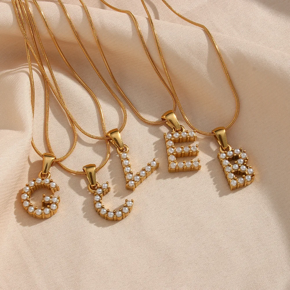 

Wholesale In Stock A-z Initial Letter Pendant Stainless Steel 18k Gold Plated 26 English Alphabet Letters Pendant Necklace