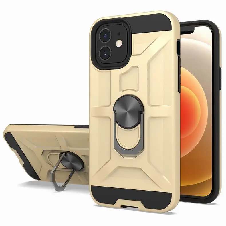 

high quality shockproof belt ring adsorption bracket for iphone11 11pro 11promax Luxury shockproof mobile phone back cover, 10 colors