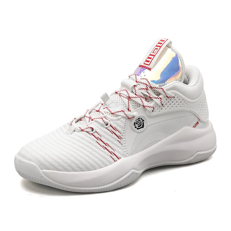 

High quality male and female couples super sports white low top practical breathable low top professional basketball shoes