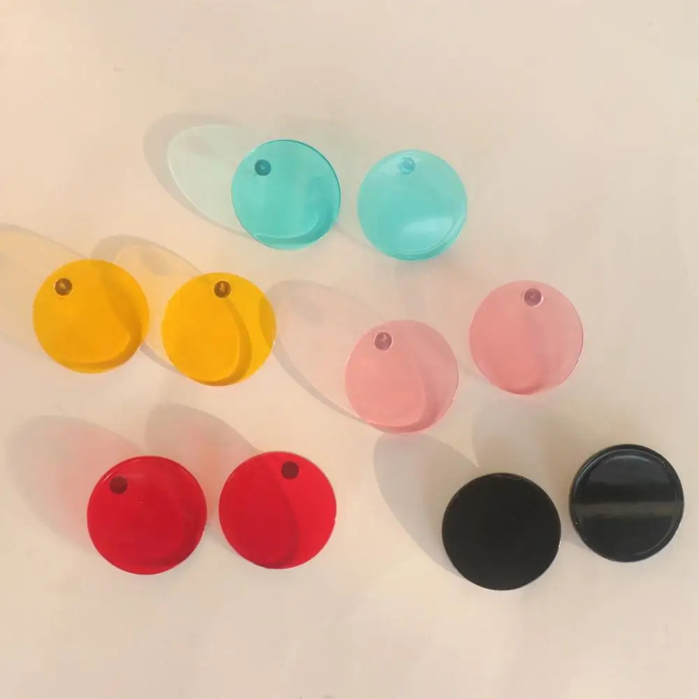 

Fashion Korea Exaggerated Geometric Round Acrylic Resin Metal Earrings for Women Party Jewelry Gift, Blue