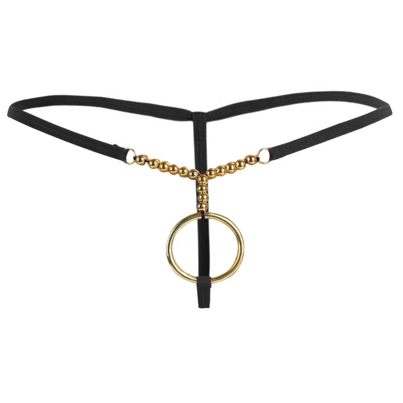 

Mens Lingerie O-rings and Beads G-string Bikini Underwear