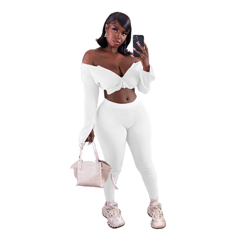 

wholesale 2 piece set women clothing 2021 long sleeve crop top and shorts outfit summer two piece short sets women, As picture show