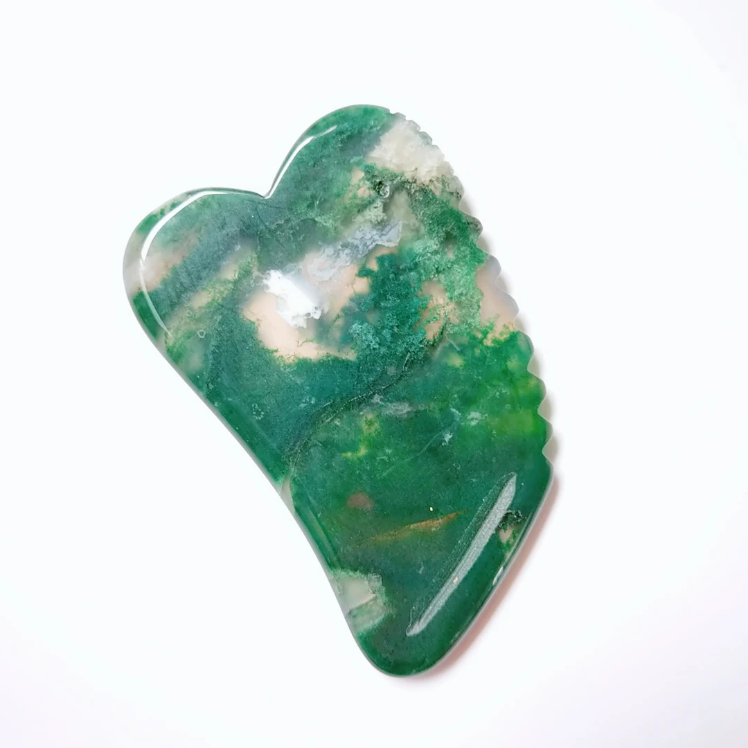 

Wholesale Reliable New Shaped Moss Agate Square Shape Massage Guasha Massager Gua Sha Scraping Tool Guastone