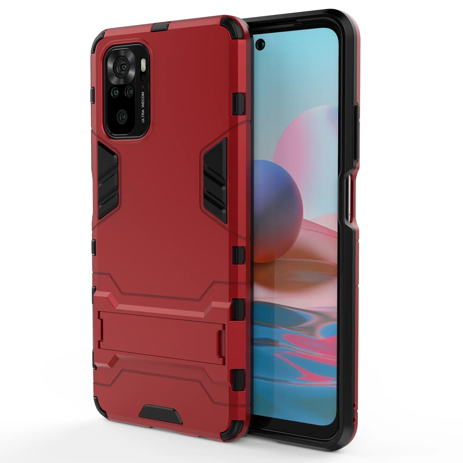 

Highly Quality 2 in 1 Heavy Duty Hybrid Armor Case TPU Hard PC Slim Back Cover Case for Xiaomi RedMi NOTE10 4G, As pictures