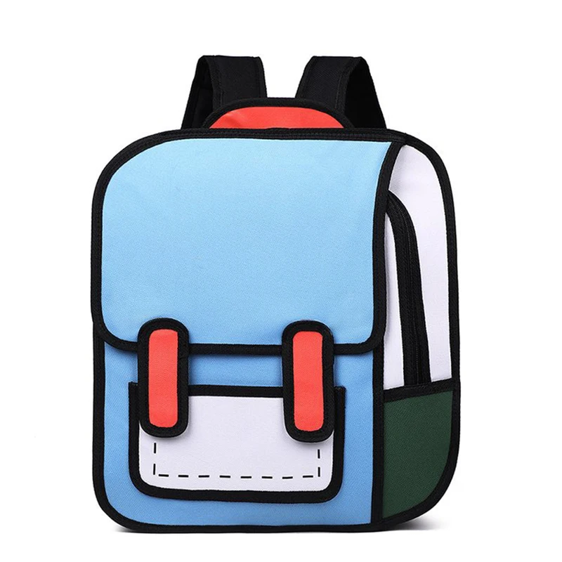 定制时尚 3d 书包纸箱背包