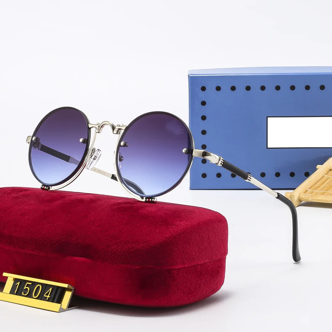 

1504 Hotsale Unisex Brand Metal Frame Retro Sunglasses Uv Glass Shade, Picture