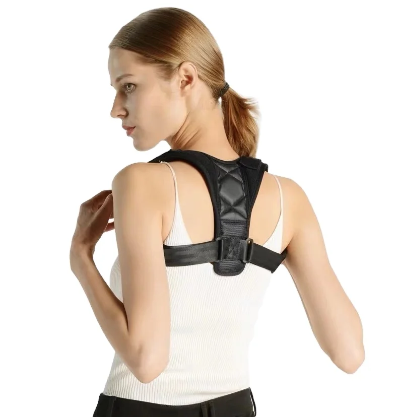 

Neoprene Adjustable Back Posture Corrector Clavicle device Shoulder Brace Pain Relief, Black