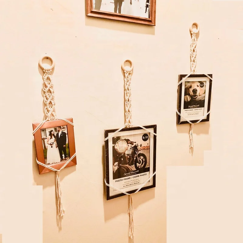 

Boho Style Picture Wall Hanging Wall Picture Holder, Macrame