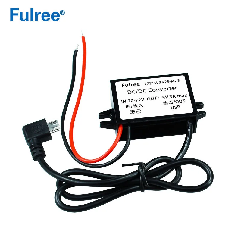 20-72V to 5V USB Socket DC 24V 36V 48V 60V Step Down to DC 5V Car Phone Charger Forklift Electronic Scooter Bicycle for Bulb GPS