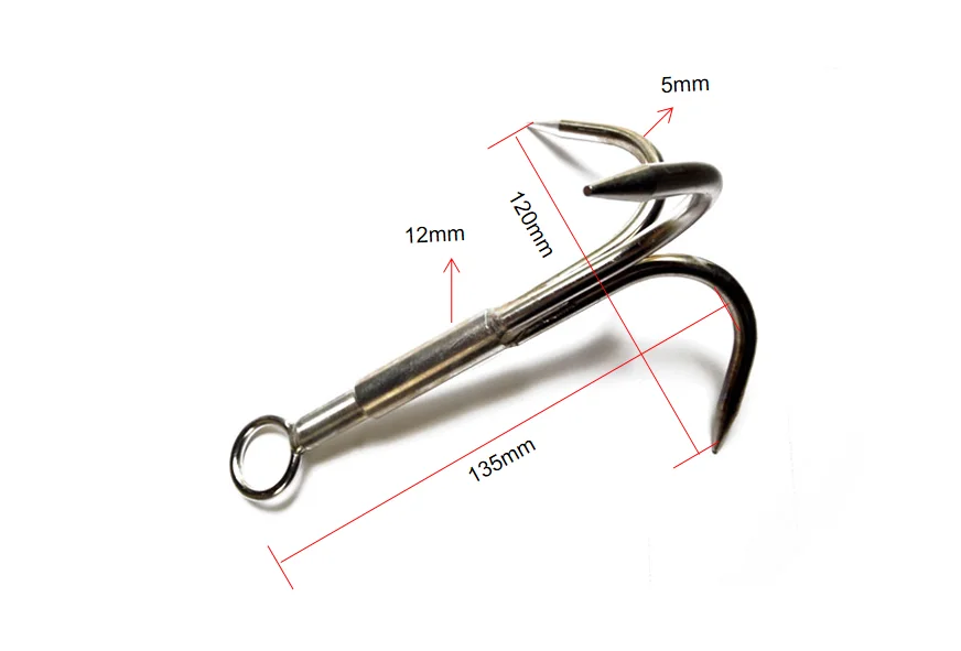 BT-2468 New Automatic Stainless Steel Three Claw Tool Folding Grappling Hook