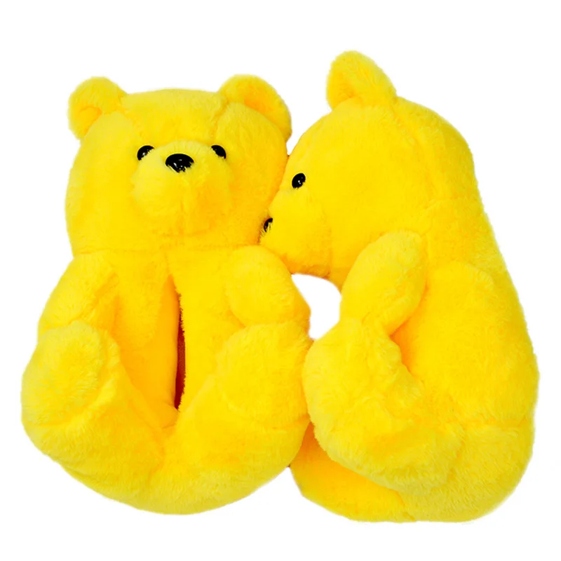 

Cute bear slippers for 2022 new arrivals animal plush in house little bear slippers