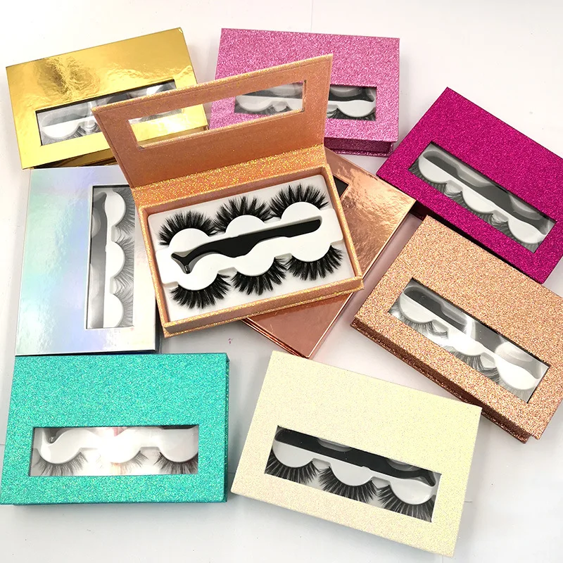 

flared mink mix eyelashes 3d mink lashes with packaging custom, Natural black