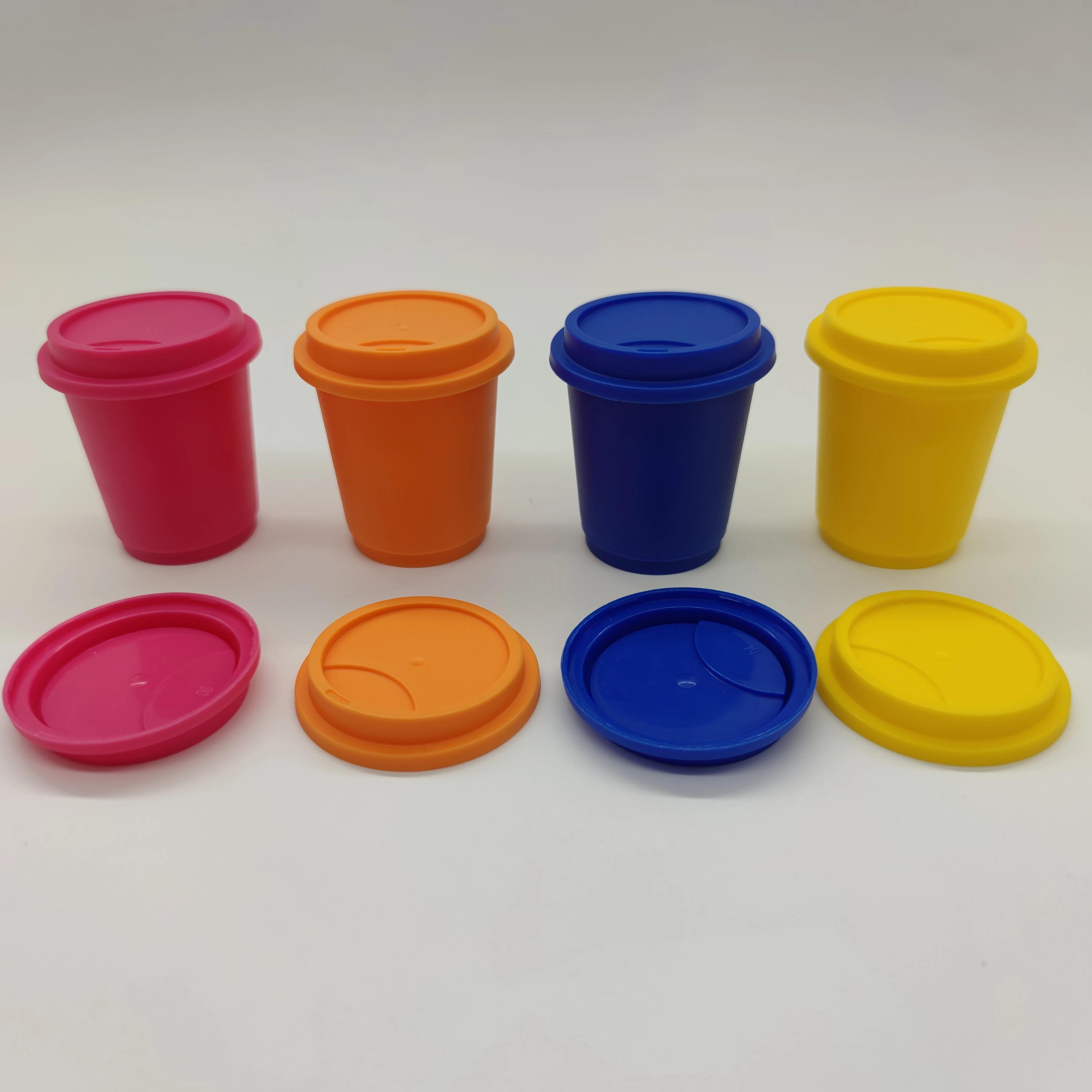 

new Pattern 1OZ 30ml Tea Cup PP jelly Ground Coffee Jam Packaging Cup Split Plastic Cup Blue Orange Yellow Pink color