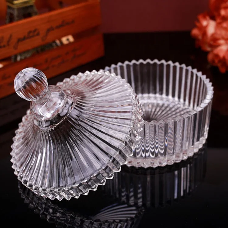 

China supplier high grade storage glass 200ml glass candy jar decorative glass jars lids, Transparent