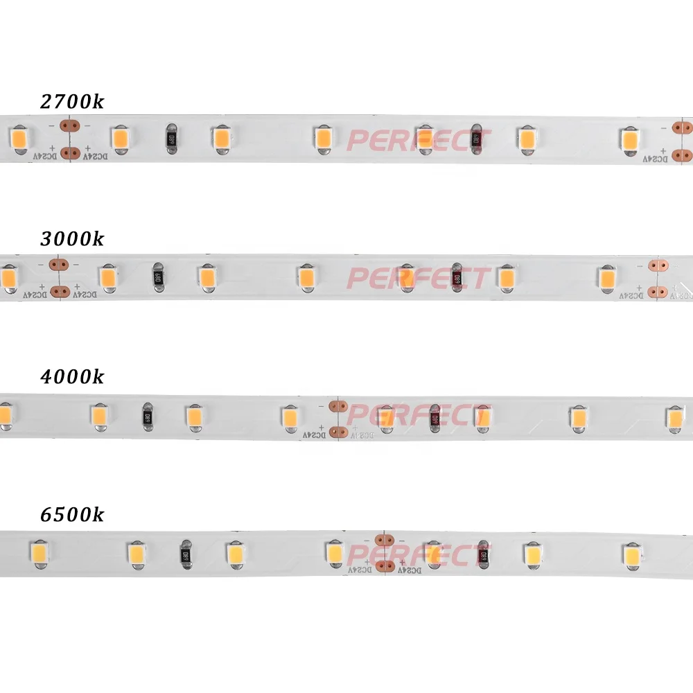 

Wholesale SMD 2835 60/120LEDs/m High 98 CRI 24V IP20 LED Full Spectrum Light Strips For Decoration