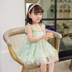 2020 Summer Fashion Baby Girls sling DRESS Kids Princess Lace Tulle Flower Tutu Gown Formal Party Dress