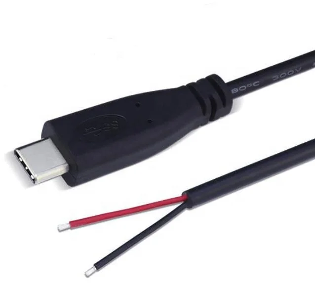 

Support OEM USB2.0 type c to bare open end wire usb c cable, Black