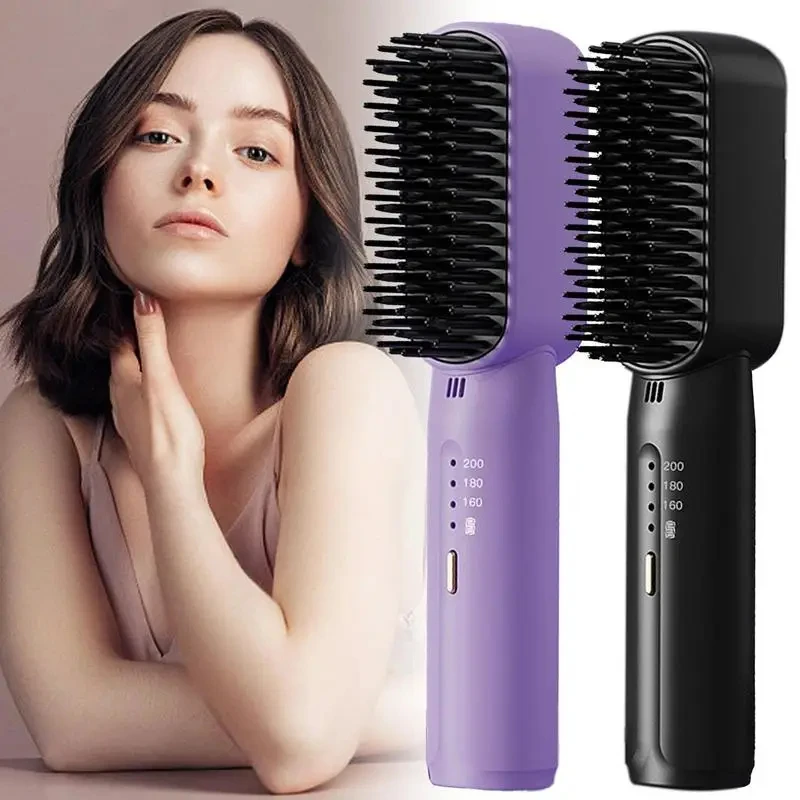 

Mini Portable Cordless Hair Straightener Brush Fast Rapid Usb Rechargeable Hair Straightener Comb Tool