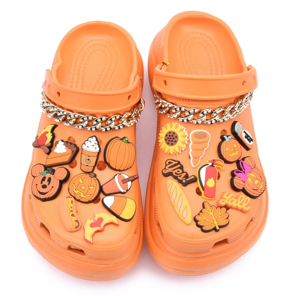 

2022 Popular Pumpkin Halloween shoes Charms for clog shoes