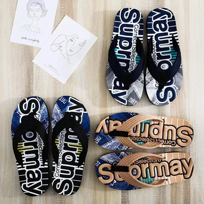 

Wholesale 2022 summer new fashion outdoor beach sandals men's flip-flops slippers, Picture