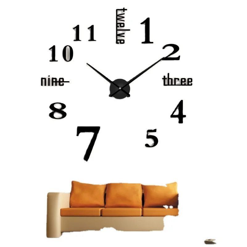 

Fashion creative diy wall clock dong ho dan tuong reloj de pared clock themes, Silver