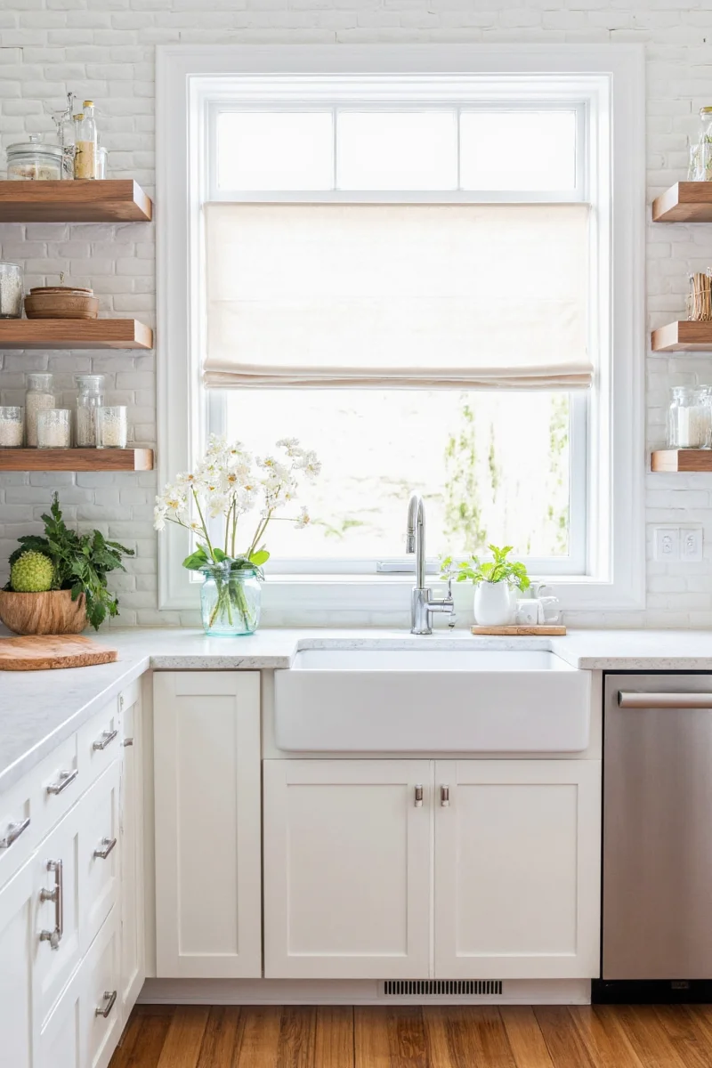 Matte subway tile backsplash