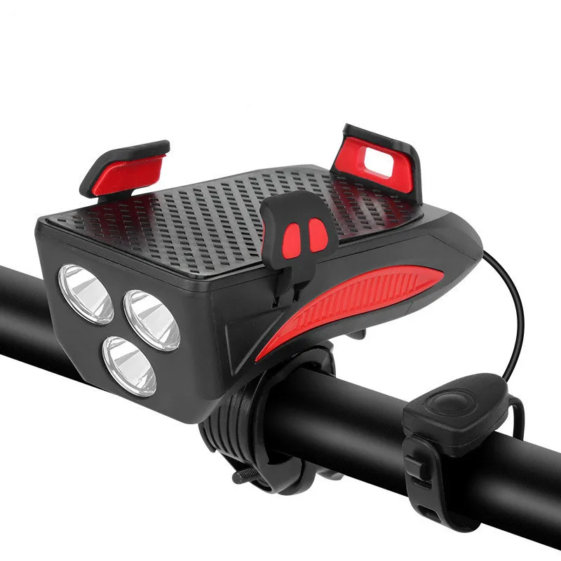 

New Design Three-light Mode USB Bike Lights Rechargeable Waterproof Headlights Phone Hold Bracket For MTB And Road BIke