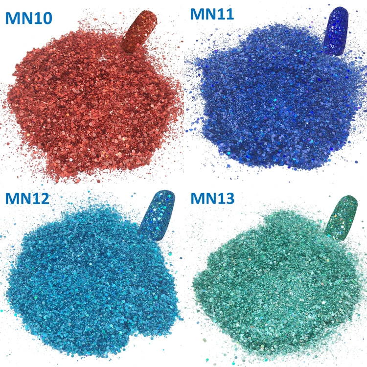 New Bulk Wholesale Eco-friendly Resistant Solvent Holographic Mixed Chunky Glitter