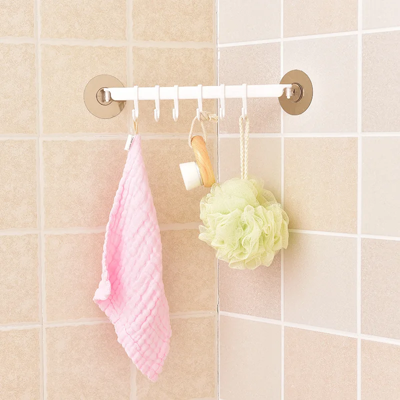 

Seamless Hooks Wall Hanging Sticky Hook Home Bathroom Wall Free Punching Finishing Storage Hanging