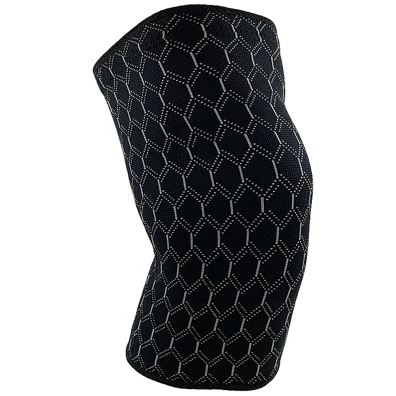 

Sports Riding Jacquard Knitted Knee Sleeve Knee Support With Silicone Strips