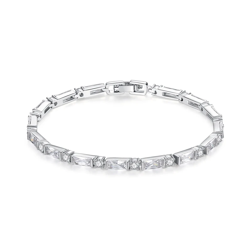 

LUOTEEM Trendy Rectangle A AA Cubic Zircon Lucky Bracelet of Lock Catch for Cute Girl Design