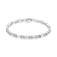 

LUOTEEM Trendy Rectangle AAA Cubic Zircon Lucky Bracelet of Lock Catch for Cute Girl Design