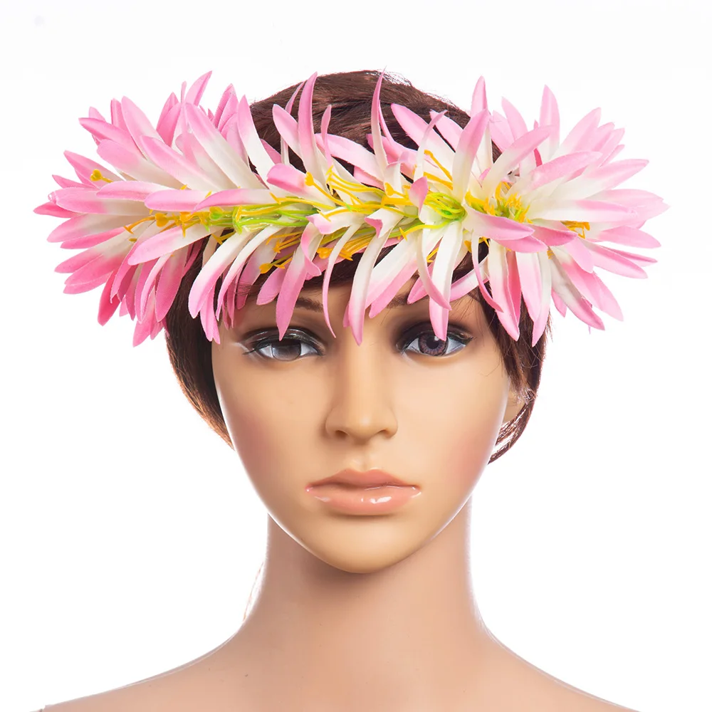 

Factory Supplier HL0003B-3 5 Colors 50 CM Artificial Velvet Spider Lily Headband Tropical Flower Hawaii Decoration Accessories, Multi-color