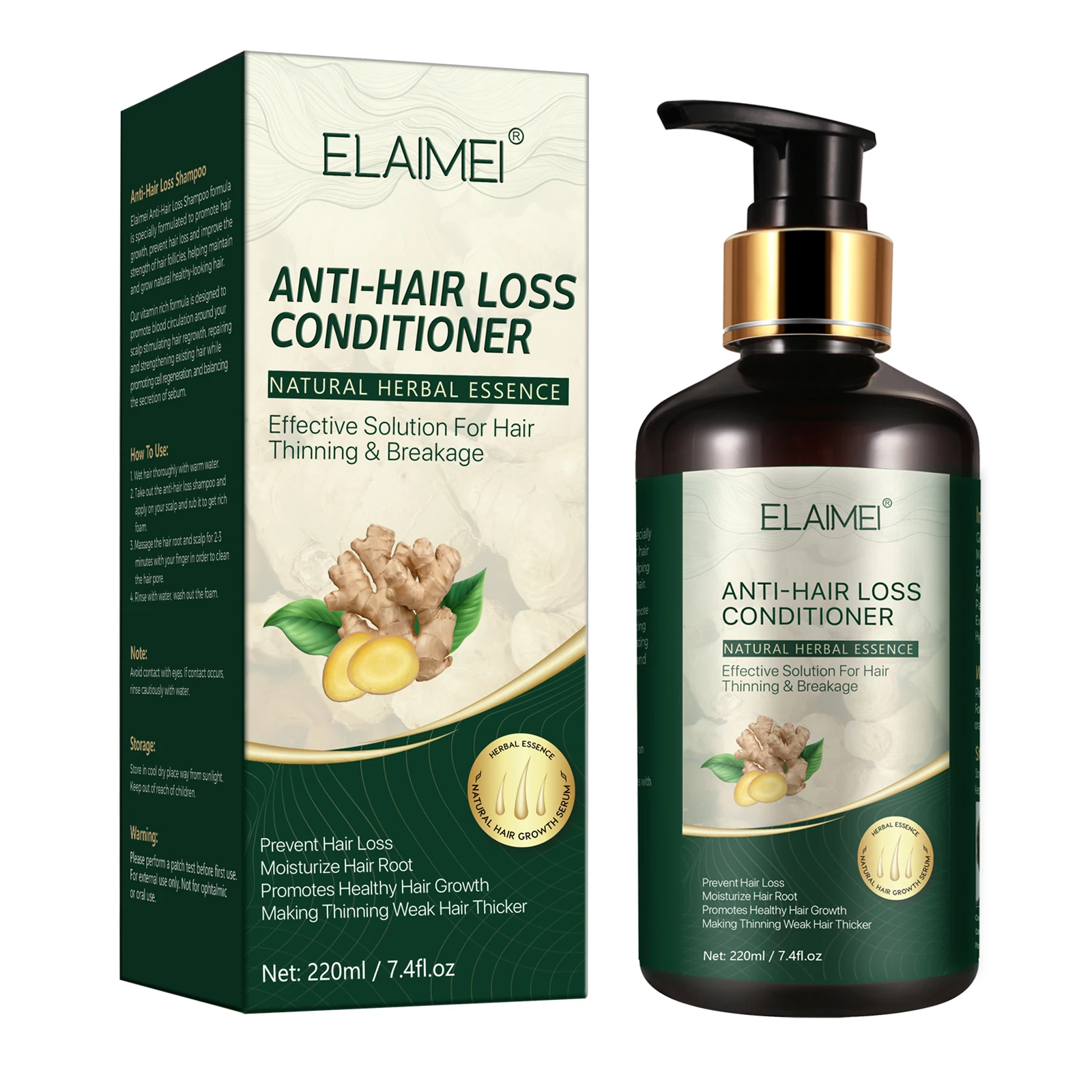 

Private Label Ginger Herbal Ingredient Hair Repair Conditioner Shampoo