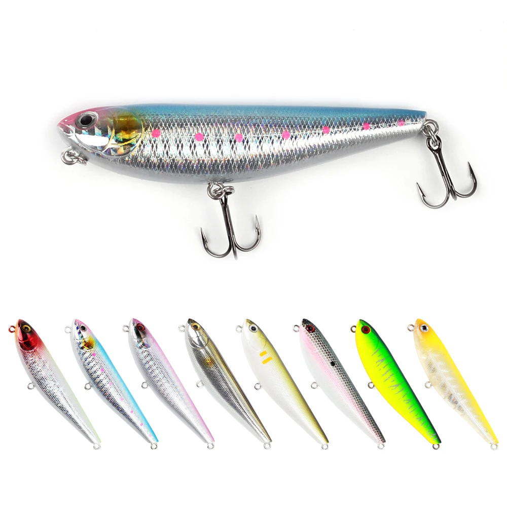 

Colorful OEM High quality 85mm 9.5g topwater stick bait fishing lures floating pencil lure, 8 colors