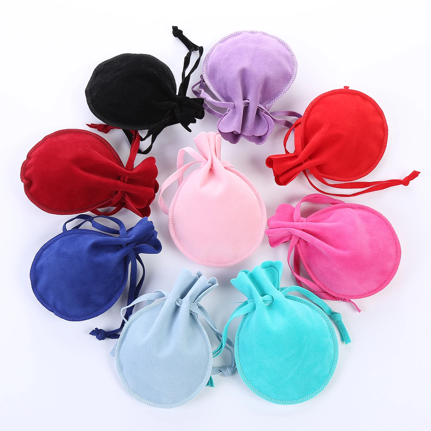 

Velvet Pouches For Jewellery Double Side Pile Bags With Drawstring 7*9Cm Mini Gift Packaging Bags