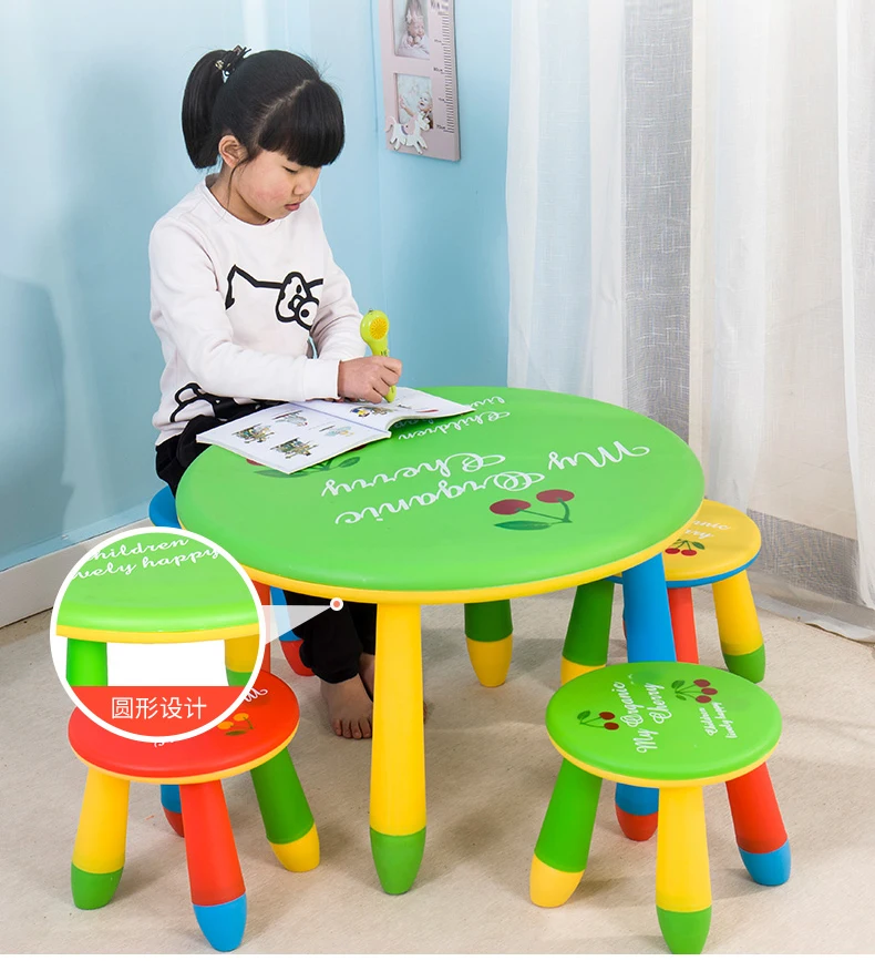 Feelkids Two-Toddler Kids' Furniture Set Plastic Desk and Chair for Kindergarten Study Playpens for Children details