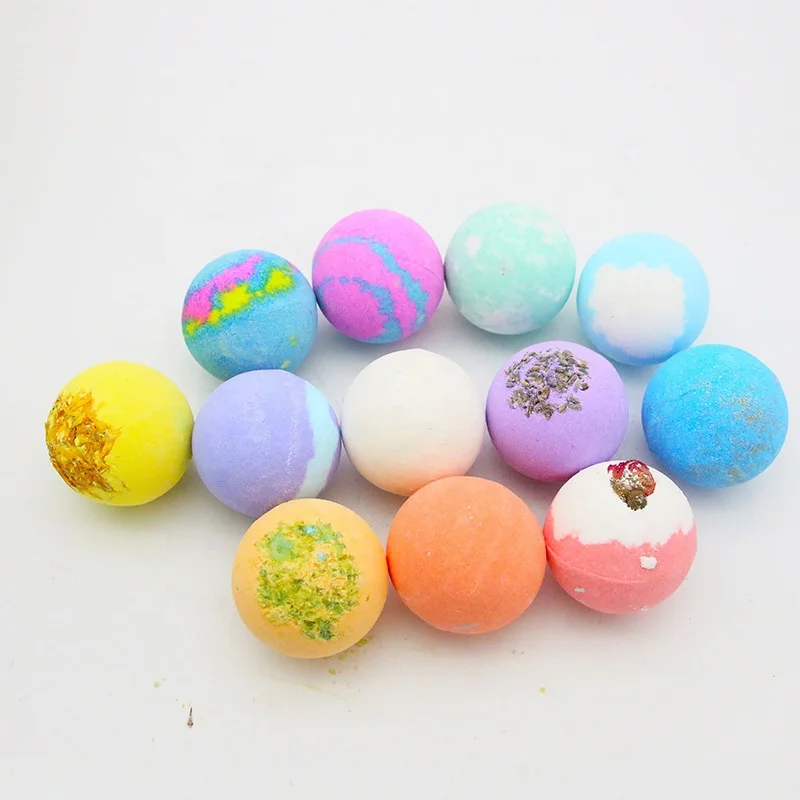 

Natural Essential Oils Home Spa Rich Bubble Bath Salt Ball Bomb 12Pcs Cleansing Care Bathbombs Cupcake Skincare Floral Bath Bomb