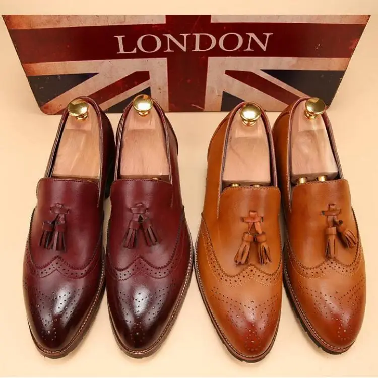 New arrivals men business dress shoes wholesale casual genuine leather shoes gentleman pointed fashion Oxfords shoes