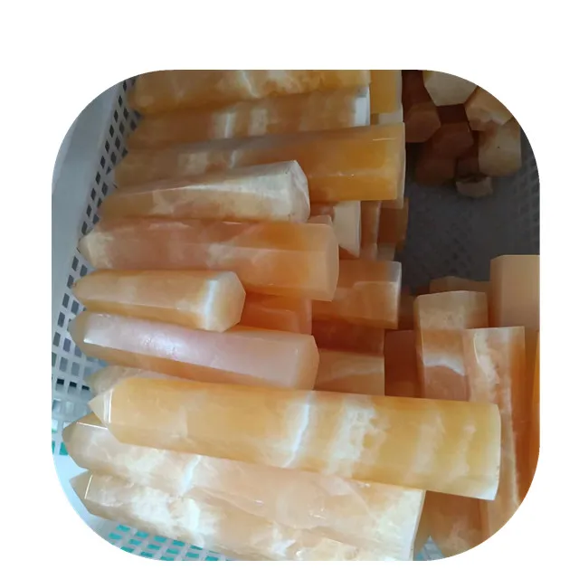 

Wholesale high quality natural yellow calcite tower orange calcite towers for healing gifts