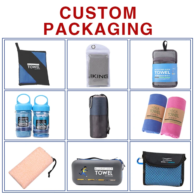 Stock Wholesale  Custom Logo Fast Drying Lightweight Fitness Travel Camping Microfibre Cooling Cool Sports Towel