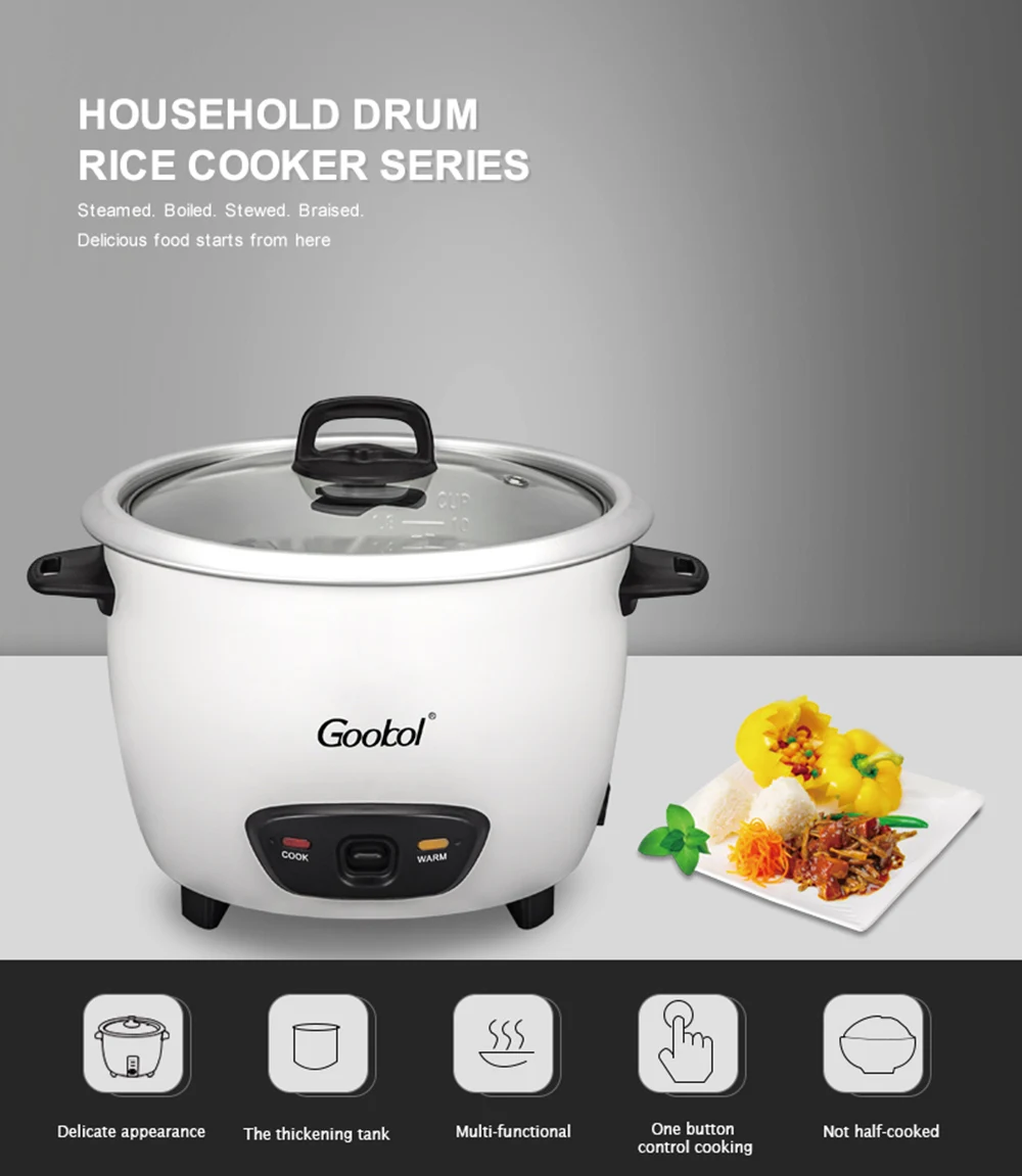 Electric Rice Cooker With S/s Lid And Aluminium Steamer 0.6l Capacity