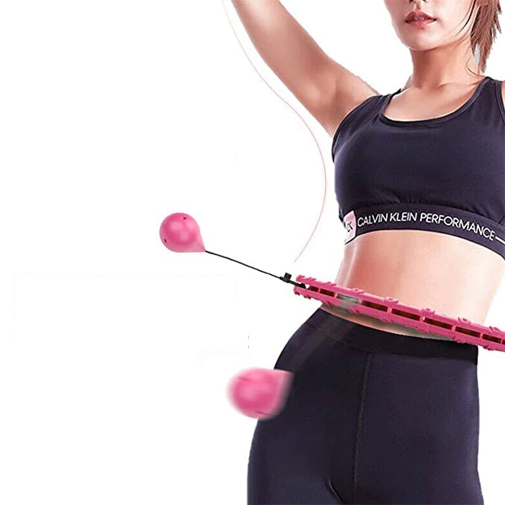 

Factory Wholesale Adults Adjustable Fitness Sport 24 Section Hoola Hoop Weight Non-Drop Smart Hoola Hoops With Ball for Fitness
