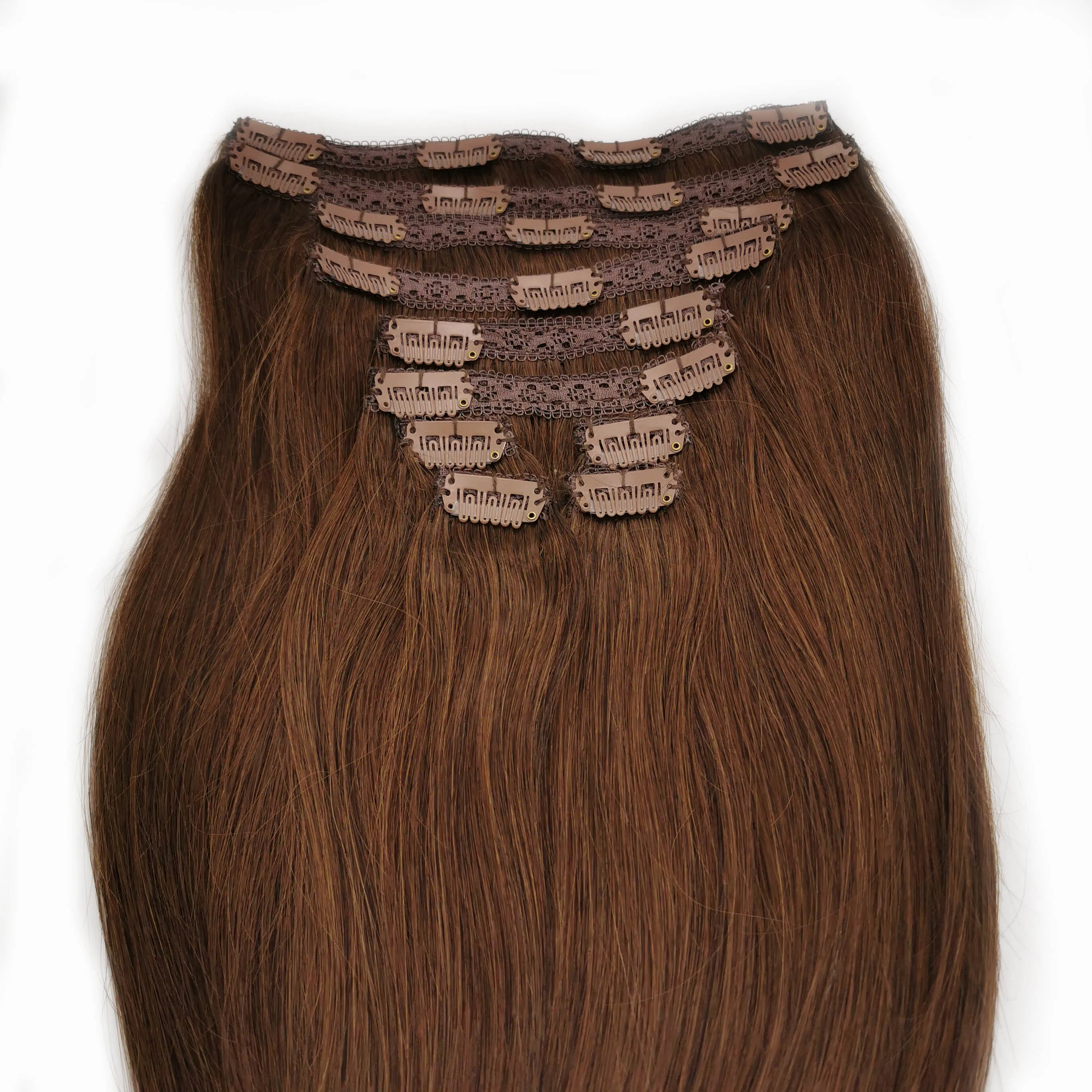 

100% Real Human Hair Easy Wearing 10 piece/set Lace Clip in Extensions on Sale